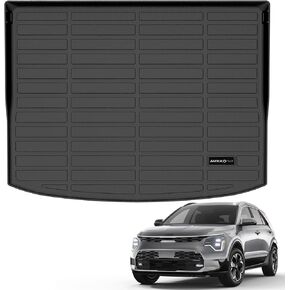 All Weather Cargo Mat Fit for Kia NIRO EV 2023 TPE Rubber Cargo Liner Set NIRO EV Accessories All Season Guard Odorless Anti-Slip Trunk Tray Black