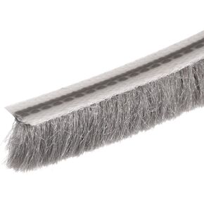 METALLIXITY Brush Seal Weather Stripping (1/4"x1/4"x16.4ft), Card Slot Elastic Door Brush Strip - for Sliding Sash Door Window Wardrobe Seal