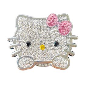 Car Push Start Button Cover Bling Car Accessories Cute Cat for Women, Crystal Rhinestone Car Engine Start Stop Button Cover (Pink)