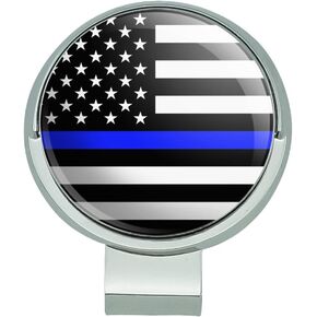 GRAPHICS & MORE Thin Blue Line American Flag Golf Hat Clip with Magnetic Ball Marker