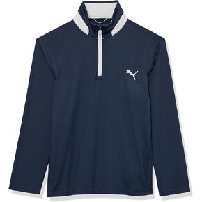 Puma Golf NA Boys Lightweight 1/4 Zip, Navy Blazer Heather, Medium