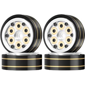 OGRC 1.0 Plus Beadlock Wheels 32g RC Wheel with Brass Counterweight for Axial SCX24 AX24 TRX4M FCX24 1/24 1/18 RC Crawler Car (Titanium)
