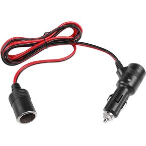 RIIEYOCA 6.5ft 12V 24V Car Cigarette Lighter Power Plug with On Off Switch,Cigarette Lighter Male to Female Extension Cord with 15A Fuse(2m)