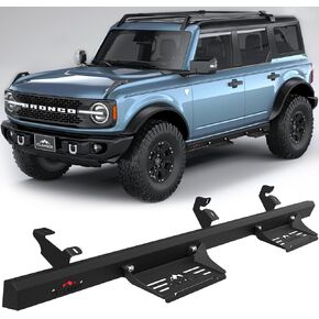 Running Boards for Ford Bronco 2021-2024 2 Door (NOT for Sport), Sand Textured Black Side Drop Steps Rock Slider with 5.6" Removable Steps, Off-Road and City-Life Two Modes Nerf Bars