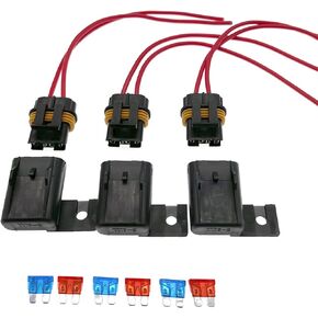 3 Pack Waterproof ATC/ATO Inline 16AWG Fuse Holder with 3pcs 10A&3pcs 15A Fuses