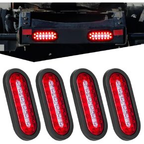 مصابيح LED بيضاوية للمقطورة مقاس 6 بوصات، 22 مصباح مقطورة LED، ضوء خلفي للمقطورة محكم الغلق مقاوم للماء مع حلقات مطاطية وأسلاك توصيل ذات 3 شقوق لقارب شاحنة RV in Kuwait