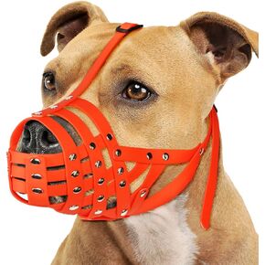 BARKLESS Pitbull Muzzle, Dog Muzzle for Large Dogs, Pitbull, Amstaff, Staffordshire Bull Terrier, Labrador, Cage Muzzle Prevents Biting Scavenging Barking for Walking, Vet Visits, Grooming
