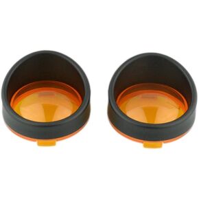 Matte Black Yellow Lens Visor-Style Turn Signal Bezels for Harley Davidson CVO Softail Road King XR1200X