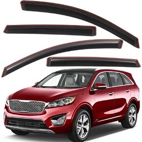 Lightronic WV194758 in-Channel Side Window Visor Deflector Vent Rain Guard, Dark Smoke, 4-Pieces Set, Fits 2016-2020 Kia Sorento