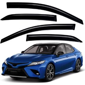 Lightronic WV94311 Outside-Mount Side Window Deflectors & Visors Rain Guard, Dark Smoke, 4-Pieces Set, Fits 2018-2024 Toyota Camry