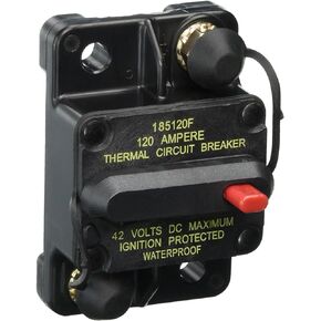 Bussmann CB185-120 Waterproof High Amp Flush Mount Type III (3) Circuit Breaker (120 Amp), 1 Pack