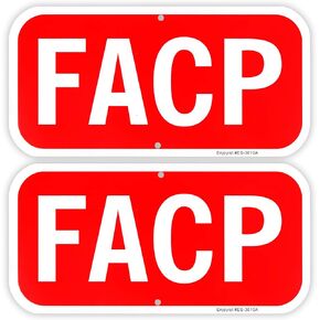 2-Pack FACP, Fire Alarm Control Panel Sign， 12"x 6" .04" Aluminum Reflective Sign Rust Free Aluminum-UV Protected and Weatherproof