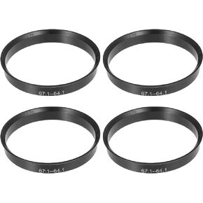 ACROPIX 67.1mm to 64.1mm Universal Car Hub Centric Rings Black - Pack of 4