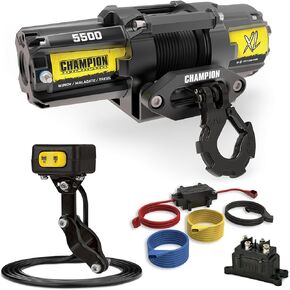 Champion Power Equipment 100723 XL 5500-lb. ATV/UTV Synthetic Rope Winch Kit