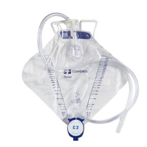 Covidien 6206 Dover Urine Drainage Bag with Needle Sampling, Anti-Reflux Chamber Drain Port Poly Bag, 2000 mL Capacity (Pack of 20)