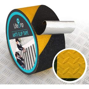 LifeGrip Non-Slip Tape, Aluminum-Backed, Conformable Safety Grip Anti-Slip Tape (2" X 15', Yellow/Black)