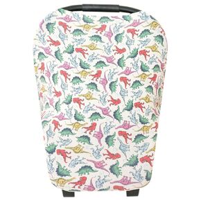 Baby Car Seat Cover Canopy and Nursing Cover Multi-Use Stretchy 5 in 1 Gift "Dinosaurs of Jurassic Park" by Copper Pearl