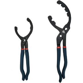 Oil Filter Wrench Set, 12" & 14" 2pcs Adjustable Oil Filter Pliers, Oil Filter Removal Tool, Universal, No Slipping for Engine Filters, Conduit, Fittings