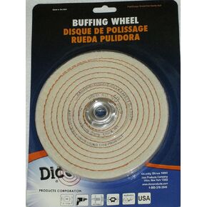 Dico 527-40-6 1/4-Inch Spiral Sewn 6-Inch Diameter 1/2-Inch Thick Buffing Wheel, White (7000194)