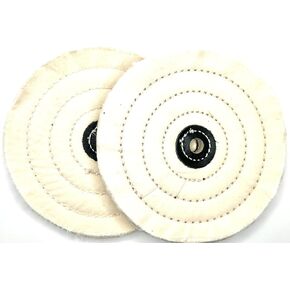 2 Pack 8" BBC Buffing Wheel, 60 Ply, Bleached Balloon Cloth 133x72 Thread Count, 1/2" Arbor Hole for Bench Motor, Silky & Ultra Smooth Buffing & Polishing Wheel for Final Finish with Rouge