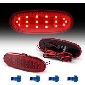 Front LED Door Panel Reflector Compatible with Durango& Dodge Ram 1500/2500/3500/4500 Red Interior Lamp Warning Light Assembly Red Lens