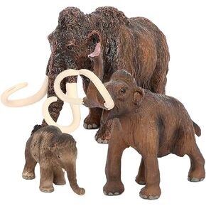 3PCS Figurines Mammoth Family Toys,Realistic Ancient Elephant Figurines Model, Cake Toppers Playset Eduactional Toys Party Playset Toys Ideal Gift