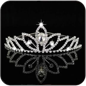 Silver Tiaras Princess Rhinestone Tiara and Crown Crystal Crowns Birthday Party Headdress for Women