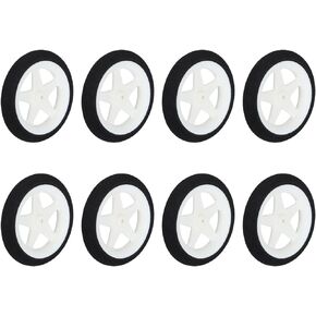MECCANIXITY RC Airplane Wheels OD 2.24" xID 0.08",White RC Airplane Aircraft Sponge Wheels RC Aircraft Foam Wheel Replacement for DIY RC Model Plane Aircraft,Pack of 8