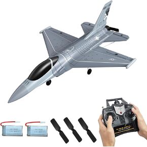 RC Plane 4 Channel RC Airplane 2.4Ghz RC Jet Ready to Fly F-16 Fighter Falcon Remote Control Airplane for Adults with X-Pilot Stabilizer System & One Key Aerobatic, Best Gift for RC Hobbyist