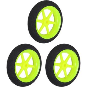 MECCANIXITY RC Airplane Wheels OD 1.97" xID 0.16",Green RC Airplane Aircraft Sponge Wheels RC Aircraft Foam Wheel Replacement for DIY RC Model Plane Aircraft Pack of 3