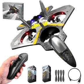 4 CH Remote Control Plane v17 2.4 GHz RC Airplanes Helicopter Quadcopter for Adults and Kids, 2 Battery, Easy to Fly Drone, Gravity, Sensing, Stund Roll, Cool Light, Gift for Kids