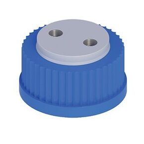 Cole-Parmer AO-12018-00 Cole-Parmer VapLock Solvent Delivery Cap with 304 SS Port Thread Inserts, Two 1/4"-28, GL45; 1/ea.