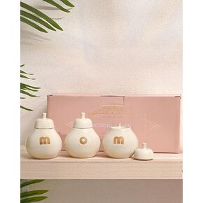 DN DECONATION Elegant Scented Candle Gift Set for Mom, Beige Scented Pear Candles, 3PCS Aromatherapy Soy Candles for Mothers Gift Birthday Thanksgiving Presents
