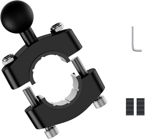 SUNDAREE دراجة نارية مرآة جبل المشبك - سبائك الألومنيوم المقود الهاتف جبل المشبك مع 1 '' TPU الكرة، حامل الهاتف جبل يناسب المقاود من 0.86 "إلى 1.5" في القطر in Kuwait