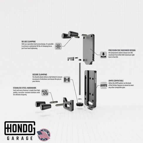 حامل الهاتف للدراجات النارية ذو الضغط المثالي من Hondo Garage، ومشبك المقود وحزمة عازل الاهتزاز Buzz Kill | in Saudi Arabia