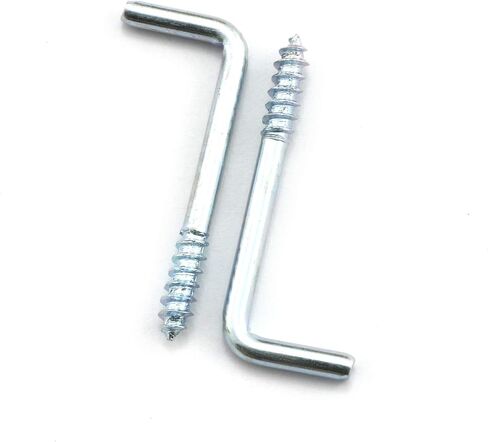 LQ Industrial 60 PCS Mini Square Bend Hook Lag Screw Shoulder Hooks Zinc Golden M3-2.3x7x30/12mm in Saudi Arabia