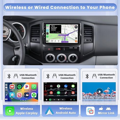 8 Core 6+128GB لسيارة Toyota Tacoma 2005-2013 Android 13 Car Stereo Wireless Apple Carplay، 9 بوصة IPS شاشة تعمل باللمس Android Auto Car Radio GPS Navigation WiFi AHD كاميرا احتياطية بلوتوث 5.0 DSP FM RDS in Saudi Arabia