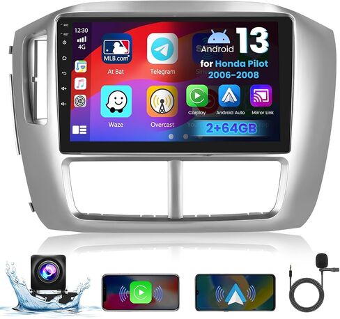 [2G+64G] Hikity Upgrade Android Stereo for Honda Pilot Radio 2006-2008, 9 Inch Touchscreen Wireless Carplay Android Auto Radio with GPS Navigation WiFi Bluetooth Backup Camera in Saudi Arabia