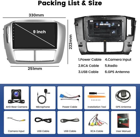 [2G+64G] Hikity Upgrade Android Stereo for Honda Pilot Radio 2006-2008, 9 Inch Touchscreen Wireless Carplay Android Auto Radio with GPS Navigation WiFi Bluetooth Backup Camera in Saudi Arabia