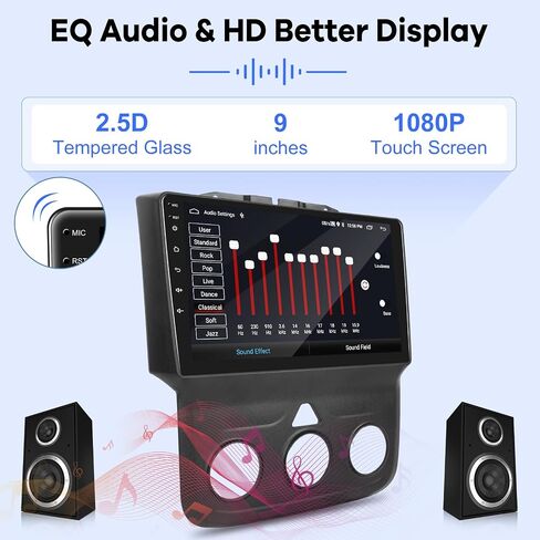 [2G+64G] Car Radio for Dodge RAM 1500 2500 3500 2013 2014 2015 2016 2017 2018 (Only for Manual A/C), 9 inch Android 13 Touch Screen Stereo, Carplay/Android Auto/EQ Audio/SWC +AHD Backup Camera in Saudi Arabia