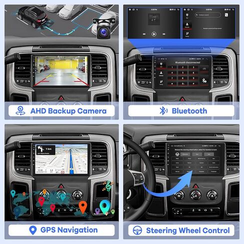 [2G+64G] Car Radio for Dodge RAM 1500 2500 3500 2013 2014 2015 2016 2017 2018 (Only for Manual A/C), 9 inch Android 13 Touch Screen Stereo, Carplay/Android Auto/EQ Audio/SWC +AHD Backup Camera in Saudi Arabia