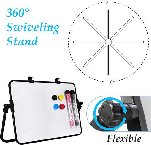 Small Dry Erase Board 12"x8", Magnetic Small White Board Dry Erase with Stand, Desktop Double-Sided Portable White Board Small, 2 Markers and 4 Magnets in Saudi Arabia