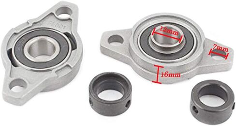 12mm Inner Diameter Mounted Block Cast Housing Self-aligning Pillow Bearing 2-Bolt Flange UFL001 2PCS in Saudi Arabia