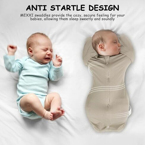 MEXXI Swaddle Baby Sleep Sack With Arms Up, 2 Pack Baby Swaddle,0.5 TOG, S in Saudi Arabia