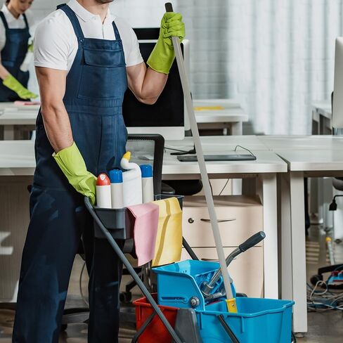 Restaurantware RW Clean مقاس 61 بوصة مقبض ممسحة 1 مشبك لولبي مقبض ممسحة تجارية - تصميم تحرير جانبي استبدال مقبض ممسحة حديد رمادي عالي التحمل لرؤوس ممسحة التنظيف الفعالة تباع بشكل منفصل in Saudi Arabia