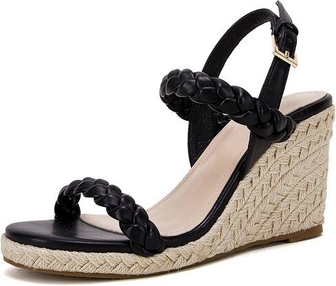 Womens Espadrille Wedge Sandals Heels Platform Braided Ankle Strap Buckle Open Toe Summer Party Dress Shoes in Saudi Arabia