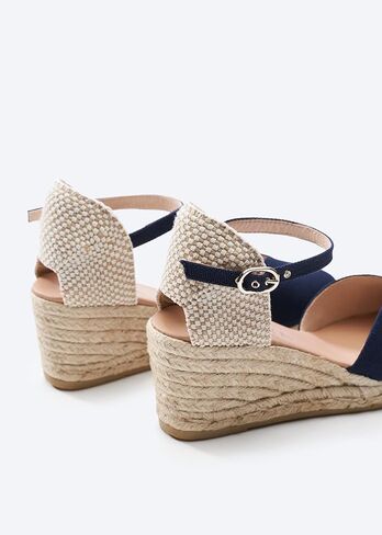 Viscata Reus Canvas Wedge Handmade 2 ½" Heel Women's Sandals with Breathable Cotton Canvas V-cut Vamp and 100% Natural Jute Midsole for all Casual Occasions in Kuwait