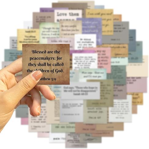 60 قطعة من ملصقات آية الكتاب المقدس، ملصقات كتابة الكتاب المقدس العتيقة من Icicirim لمستلزمات اليومية، ملصقات مقاومة للماء من الفينيل لوازم سجل القصاصات المسيحية هدايا مسيحية in Kuwait