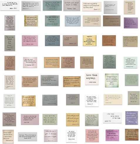 60 قطعة من ملصقات آية الكتاب المقدس، ملصقات كتابة الكتاب المقدس العتيقة من Icicirim لمستلزمات اليومية، ملصقات مقاومة للماء من الفينيل لوازم سجل القصاصات المسيحية هدايا مسيحية in Kuwait