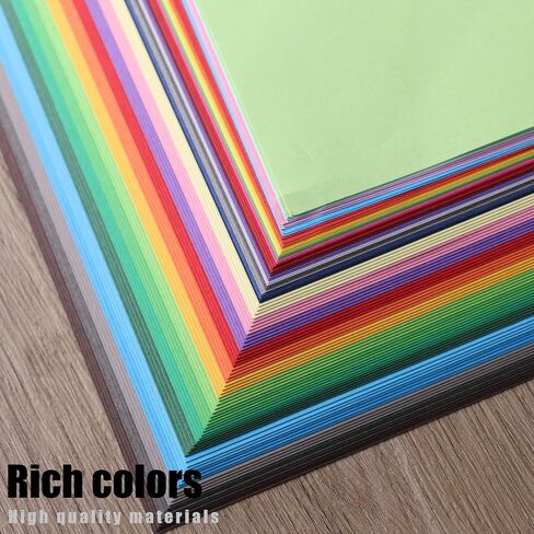 HEYPLACE 100 Sheets Construction Paper A4, Heavy Duty Craft Paper Colored Art Cardstock for DIY Crafts Card Making Scrapbook Classroom Supplies in Saudi Arabia